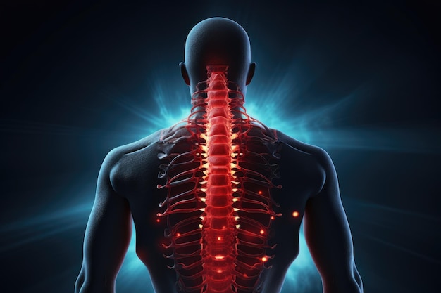 Glowing Spine of a Man