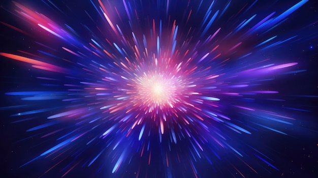 Glowing Star Explosion on Colorful Dynamic Background Abstract Nightclub Wallpaper with Magic