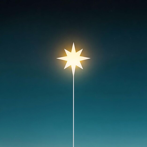 Photo a glowing star of hope in the dark sky illustration