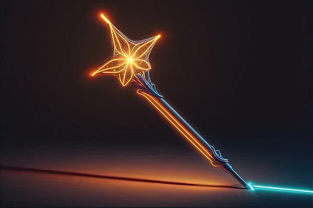 Photo a glowing star wand