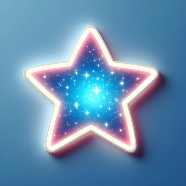 A glowing starshaped sticker perfect for decorating bedrooms and ceilings isolated on a plain cos