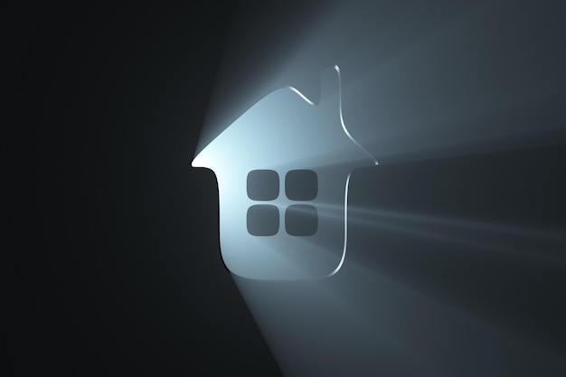 Glowing symbolic house abstract screensaver