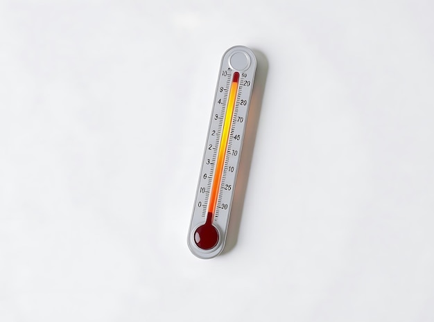 Glowing Thermometer Against Minimalistic Background