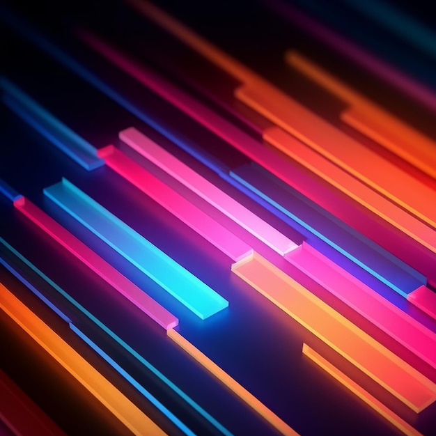 Glowing Tropical Themed 3D Abstract Background