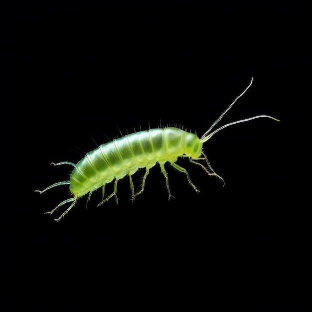 Photo glowworm on black background