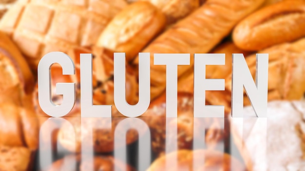 The Gluten on food Background 3d Rendering