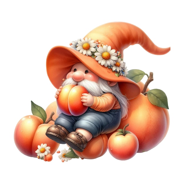 Photo gnome clipart peach gnome png