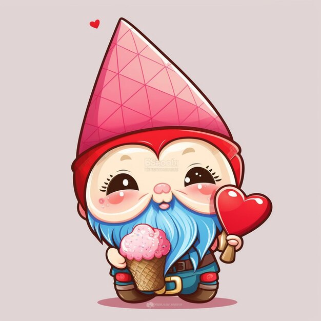 Photo gnome valentine vector illustration