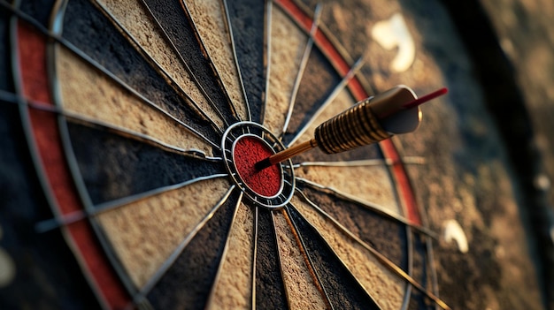 Photo goal setting metaphor dart aiming at target