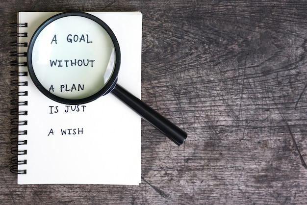 a goal without a plan is just a wish