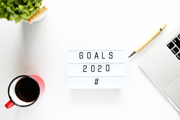 GOALS 2020 Business Concept,Top view