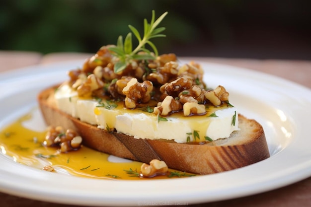 Goat Cheese Walnut Honey Bruschetta delicious Bruschetta food image photography