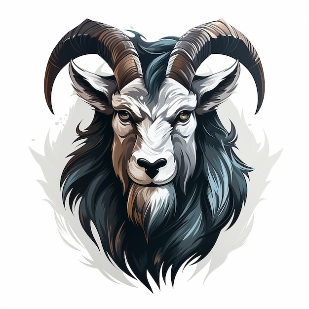 goat emblem illustration modern logo