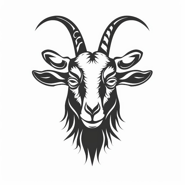 Photo goat head vector illustration isolated on white background goat head icon