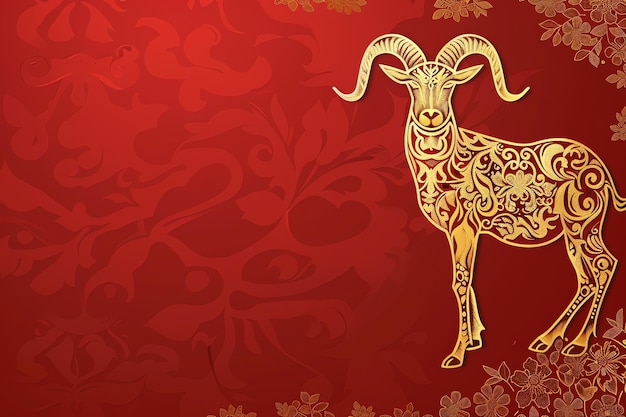 Goat illustration Arabic Eid Mubarak Background