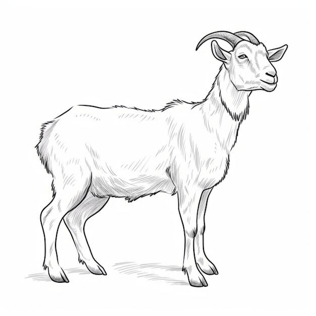 Goat Illustration Coloring Pages Book Page Vector And More