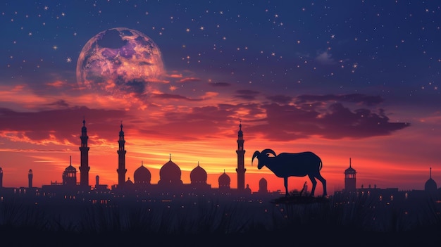 Goat image background for Eid al Adha muslim celebration day