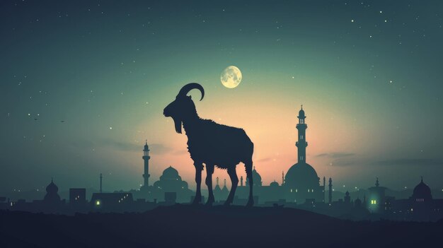 Goat image background for Eid al Adha muslim celebration day