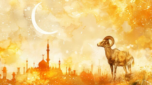 Goat image background for Eid al Adha muslim celebration day