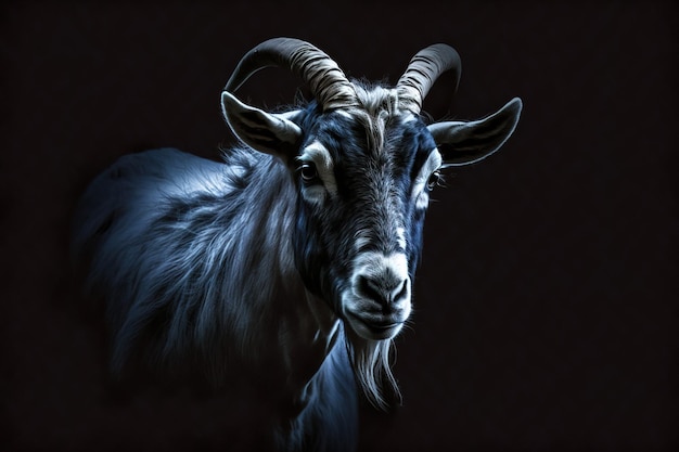 Goat image photo high resolution with dark isolated background look simple and clean