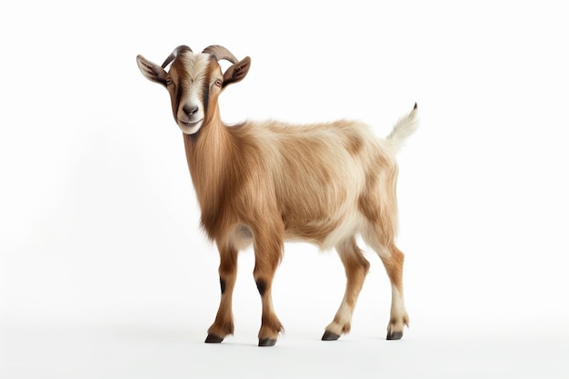 Photo goat is standing on a white background