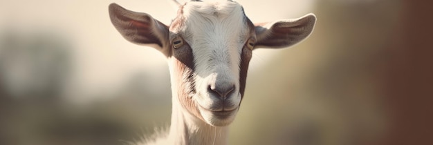 Goat portrait copy space background space Generative AI