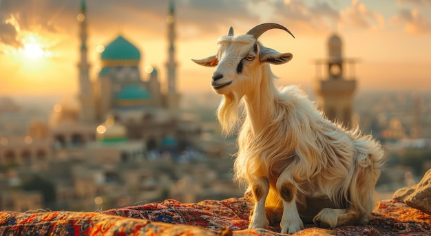 Goat Qurban Eid al adha mubarak festival islamic background