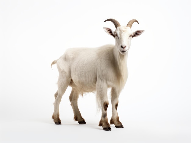 Goat standing up isolated on a white background