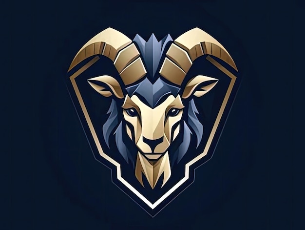 Photo a goat with a golden head and a logo that says ram on it