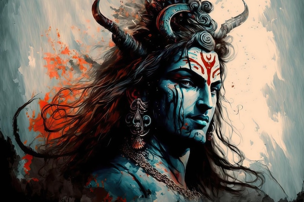 God Shiva painting design a beautiful picture of Lord Shiva in India