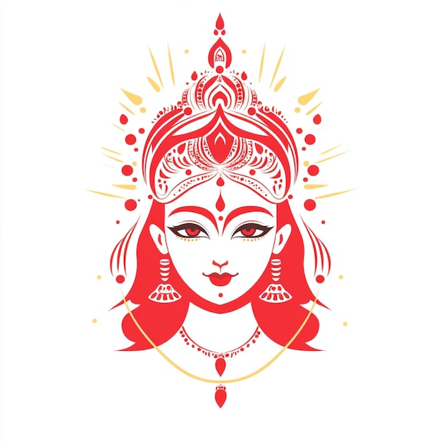 Photo goddess durga face in happy durga puja subh navratri indian festival