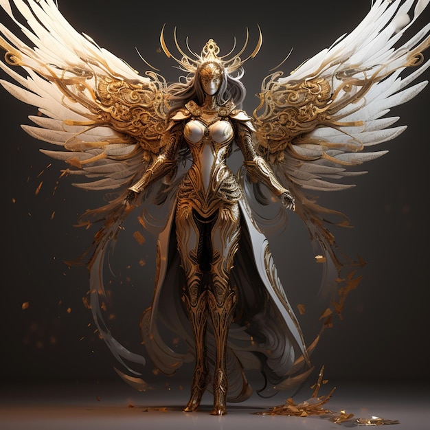 Photo goddess eros ornate armor stylized concept art