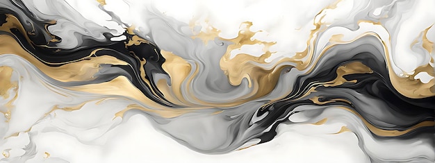 Gold abstract black marble background art paint pattern ink texture watercolor white fluid wall