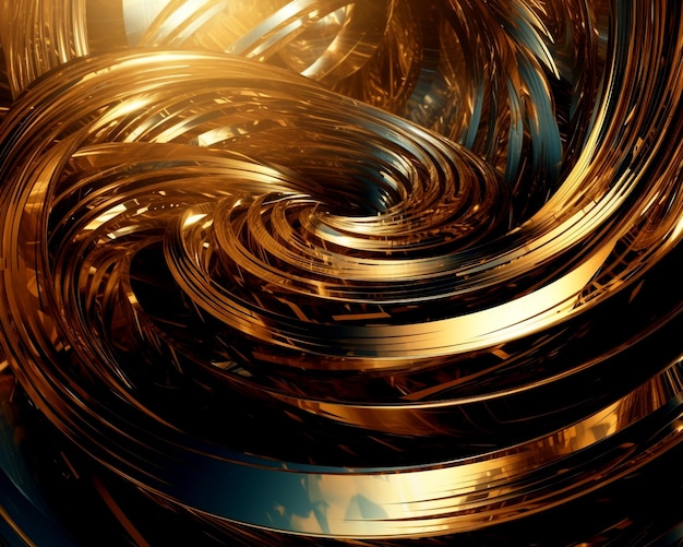 Gold abstract illustration plastic 3d structure