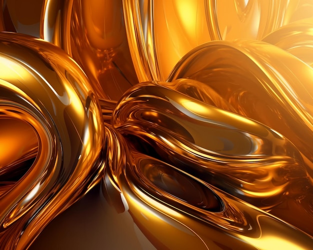 Gold abstract illustration plastic 3d structure