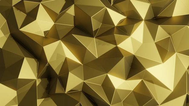 Gold abstract low poly background.