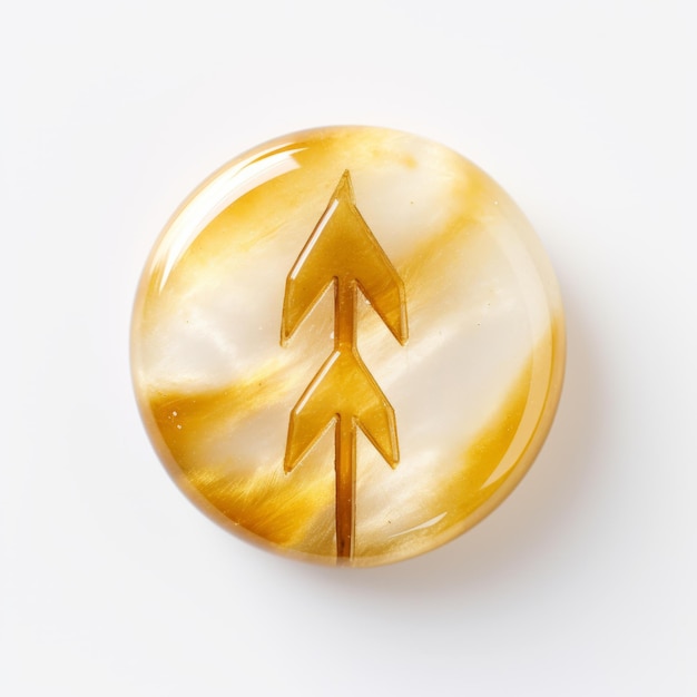 Gold Arrow Paperweight Watercolor Painting On White Background