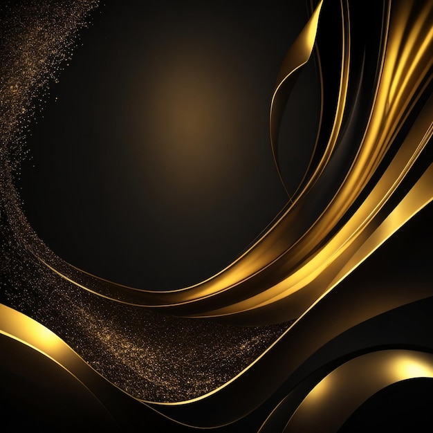 Gold background with a colorful display of light ai generated