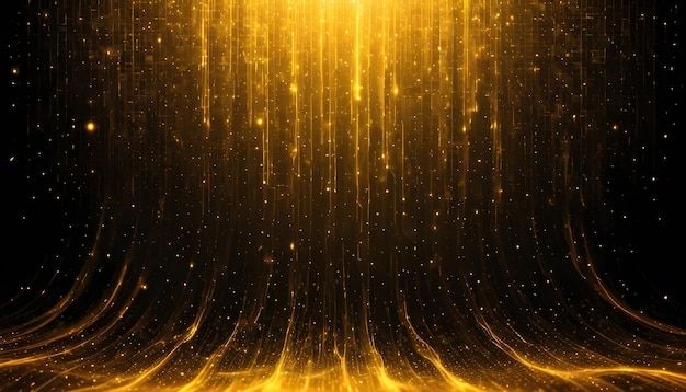 a gold background with a star that is lit up by the light of the night