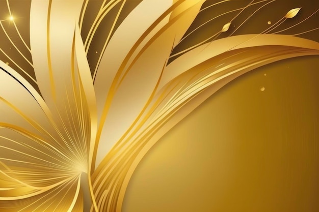 Gold background with transparent flower lines copy space ar 32 c 100 v 4