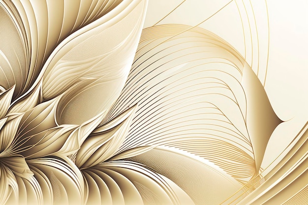 Gold background with transparent flower lines copy space ar 32 c 100 v 4