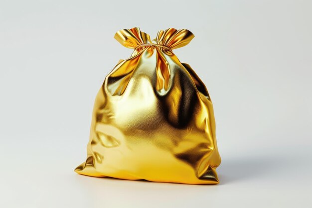 Photo a gold bag on white background