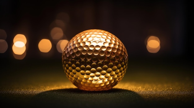 a gold ball with a white star on it