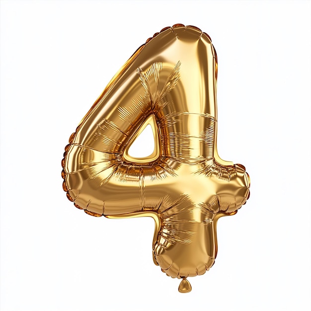 Photo a gold balloon with a number 3 on it