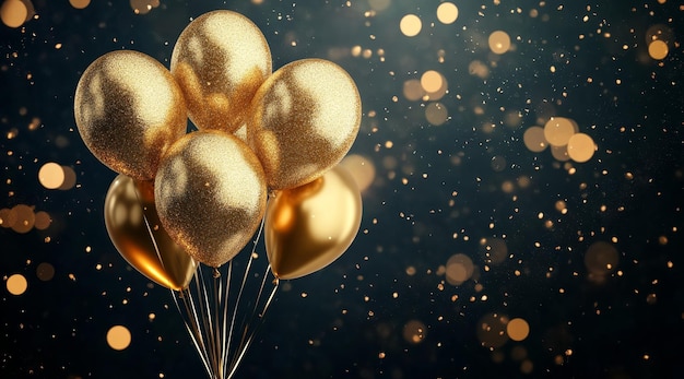 gold balloons with a gold background