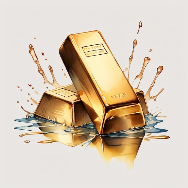 Gold Bar Design Ilustration