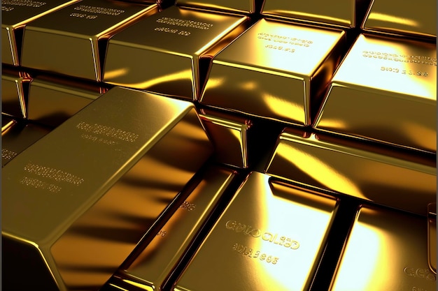 gold bar and investment coins. concept of savings and long-term earnings