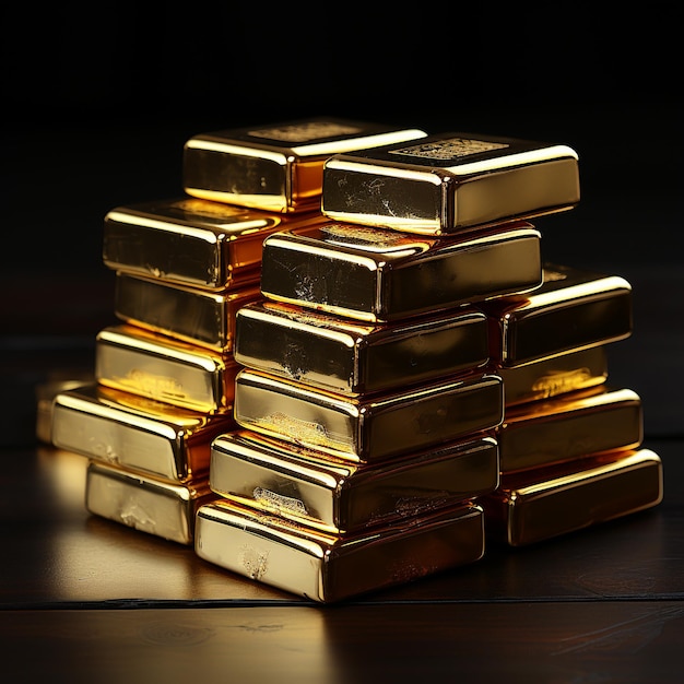 gold bars on black background