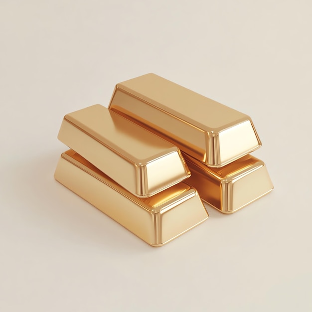 gold bars isolated on a white background