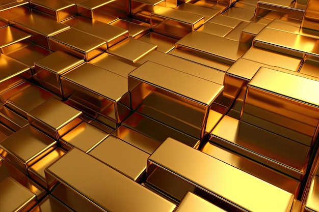 Gold bars stacked Financial concept background